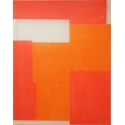 Patchwork composition orange , scarlet red